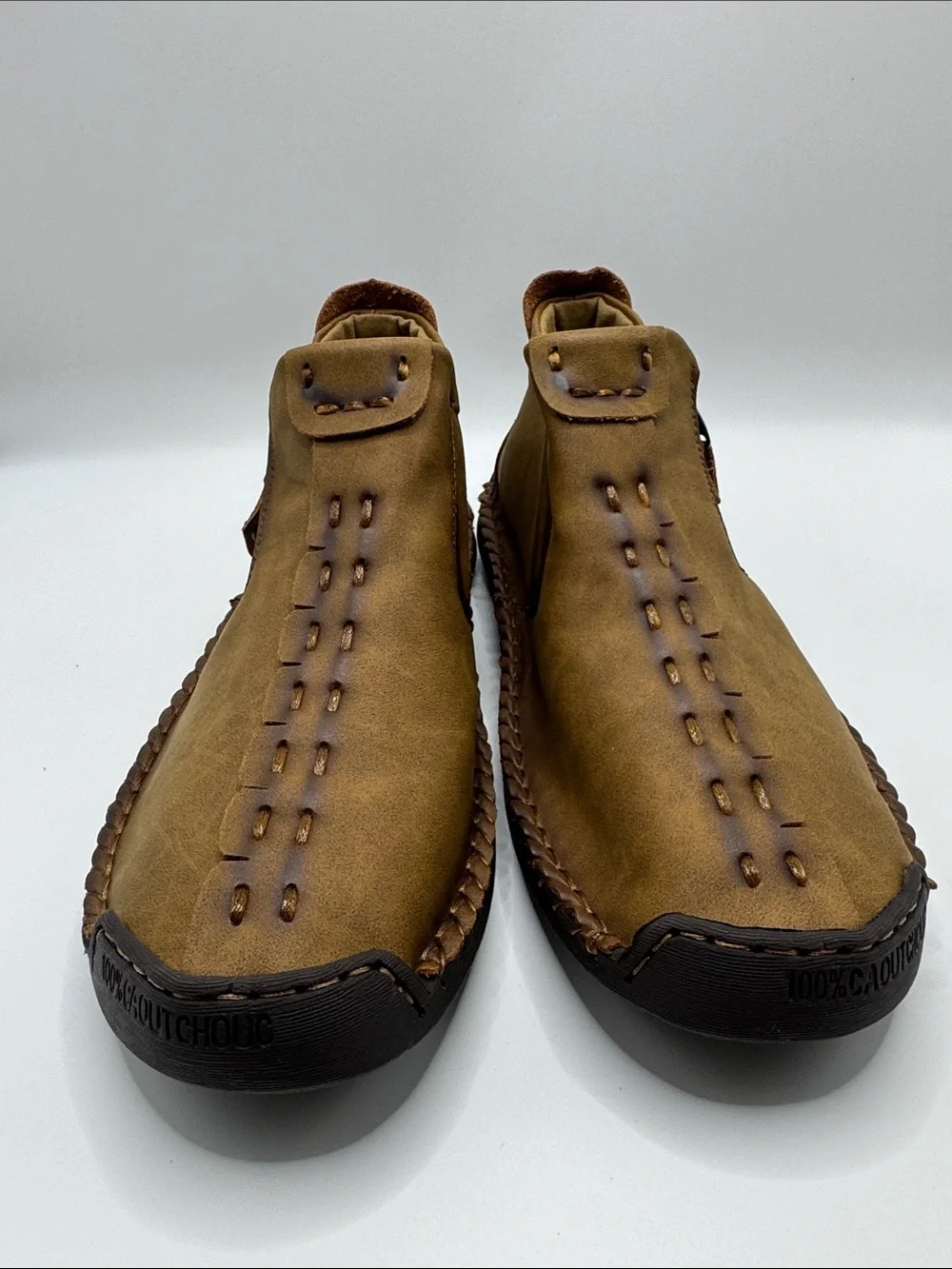 New Men's Casual Brown Zip Moc Shoes SZ US11.5
